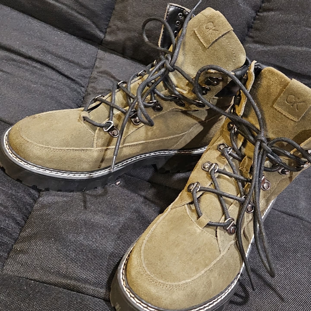 Calvin Klein Olive Ankle Boots